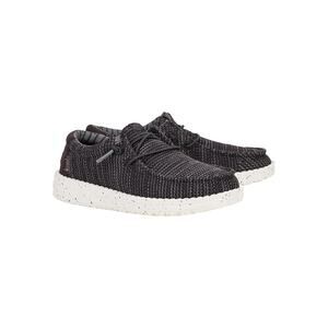 NWT HEYDUDE Wally Stretch Sox Kids Shoes, Black/White, Size 2 Little Kid M